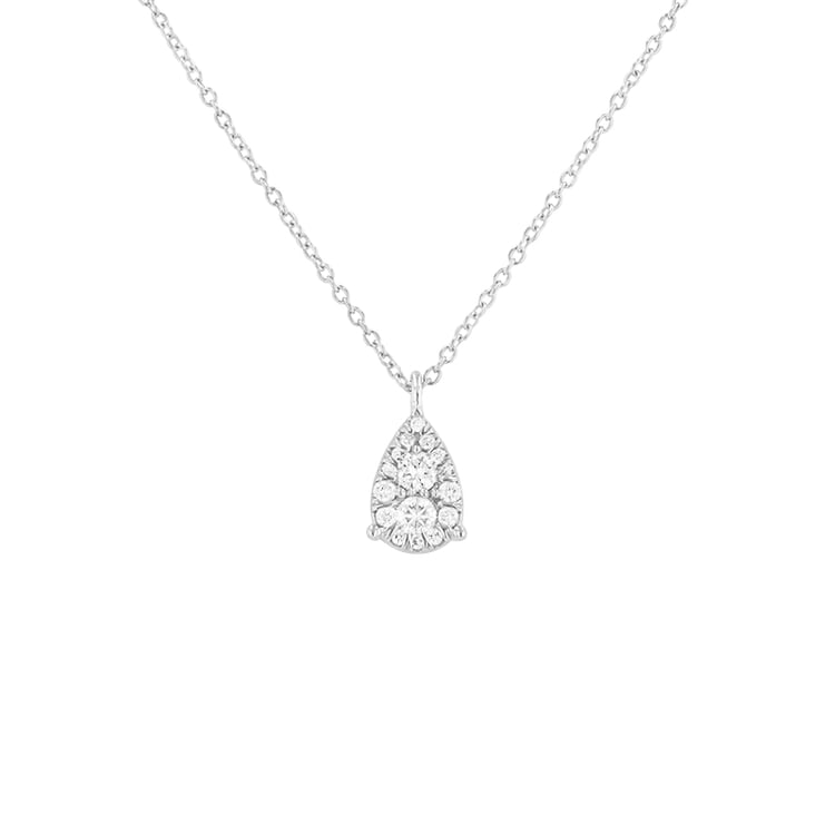 Přívěsek ve tvaru diamantové kapky z bílého zlata 85688