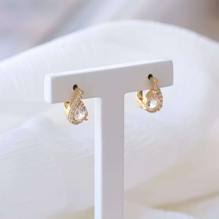 Minimalistické náušnice s morganity a zirkony 67958