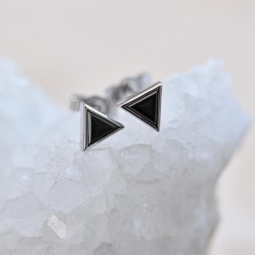 Zlatá sada šperků s triangle černými diamanty Weste