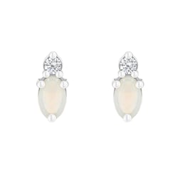 Zlaté cluster náušnice s opály a diamanty Herve