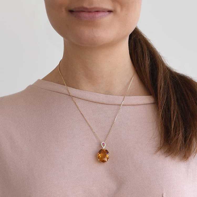 Drahokamový zlatý náhrdelník 61796