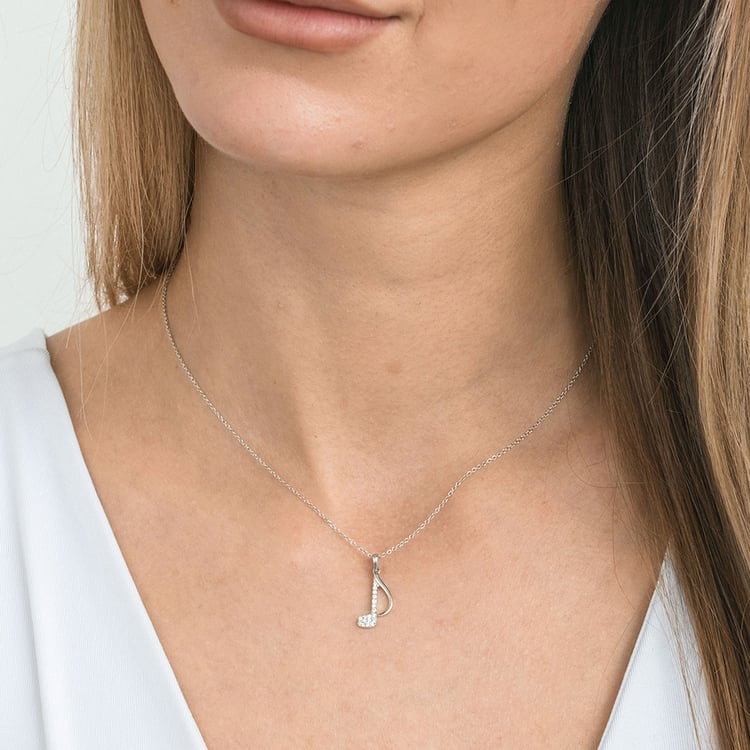 Zlatý přívěsek s lab-grown diamantem ve tvaru noty 163705