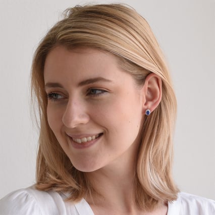 Zlaté náušnice se safíry a diamanty Elina