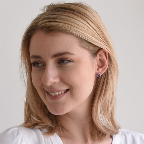 Zlaté náušnice se safíry a diamanty Elina