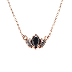 Náhrdelník s marquise salt and pepper diamanty Everline