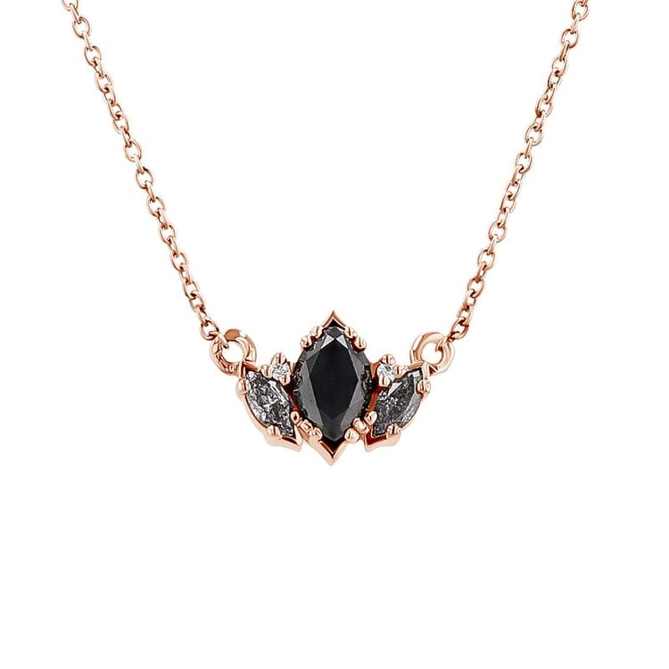 Náhrdelník s marquise salt and pepper diamanty Everline 126861