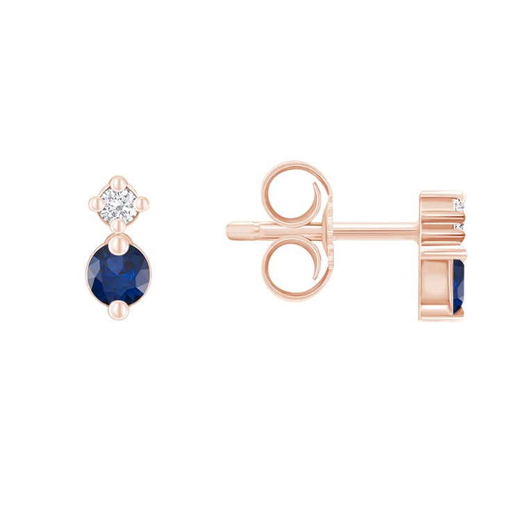 Náušnice se safíry a diamanty z růžového zlata 89882