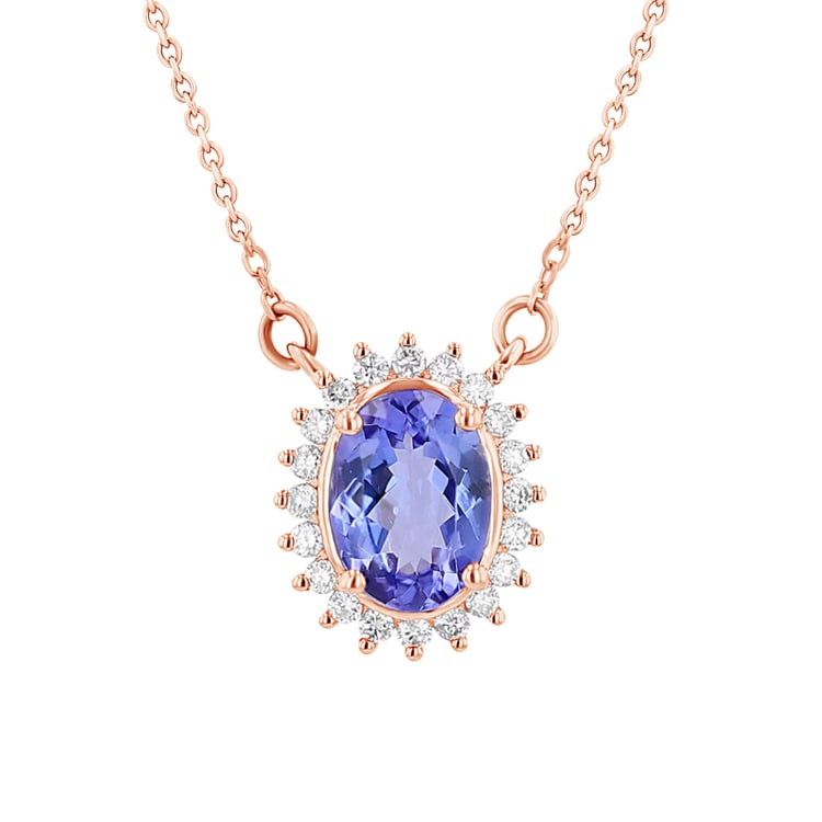 Africký tanzanit s diamanty v náhrdelníku Laina 112466