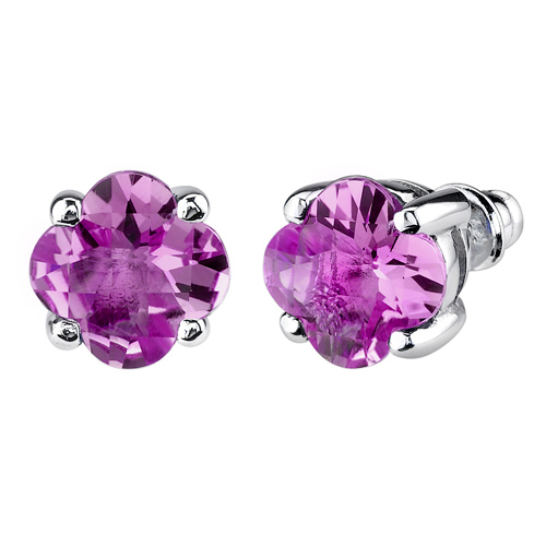 Stříbrné náušnice se safíry