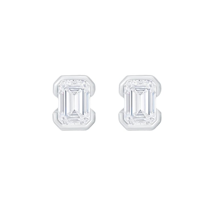 Minimalistické zlaté náušnice s lab-grown emeraldem Agata 160207