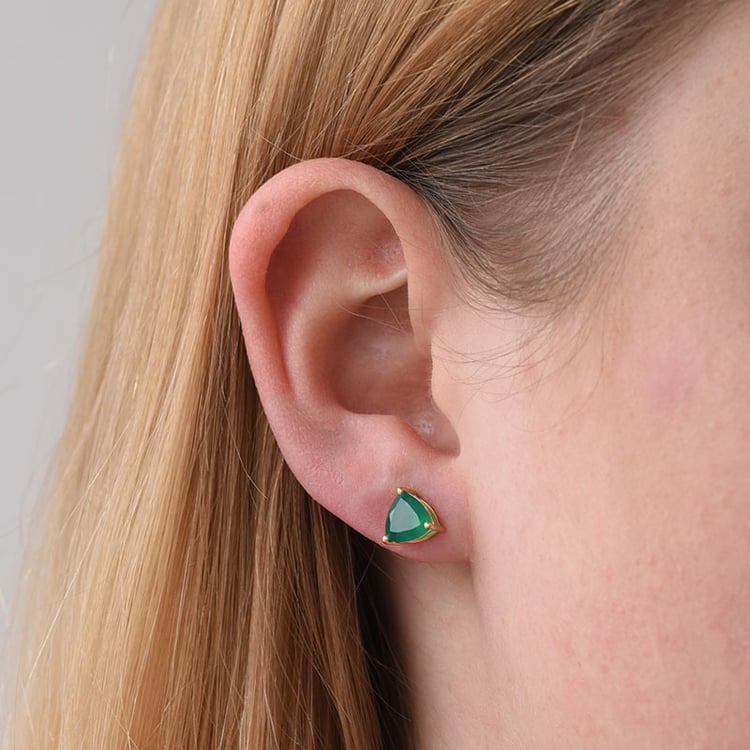 Náušnice se zelenými onyxy 78675