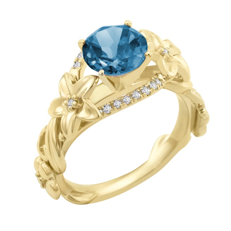 Londýnský topaz ve zlatém prstenu 21626