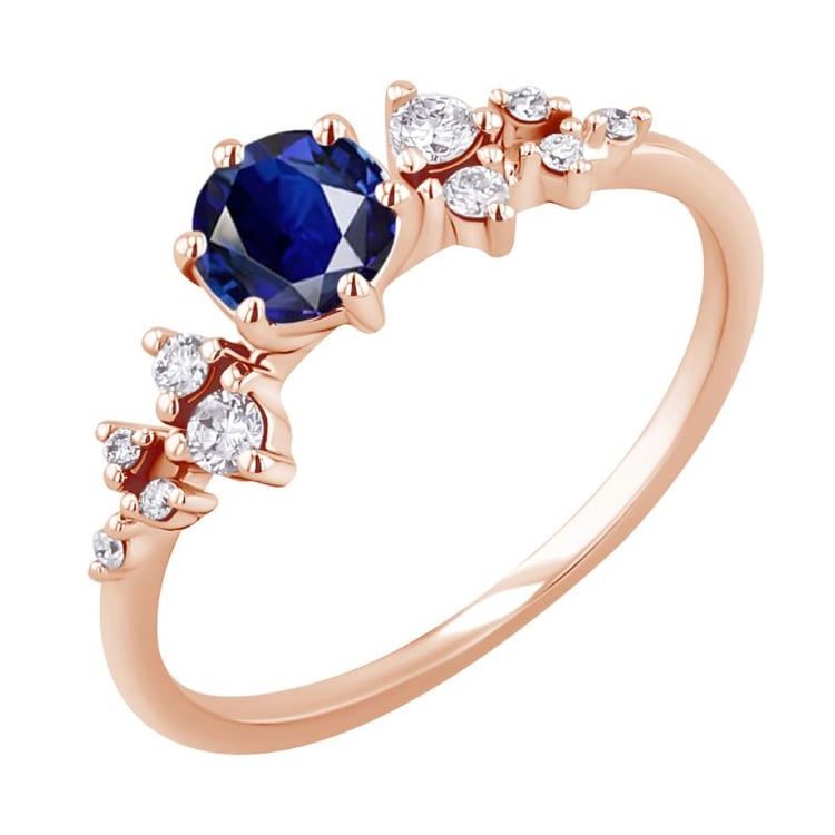 Zásnubní prsten se safírem a diamanty Olha 151107