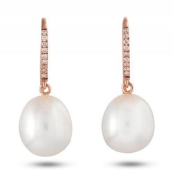 Náušnice s perlou a diamanty Vanaja
