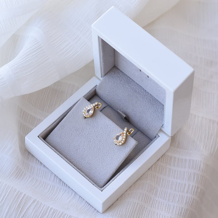 Náušnice s morganity ze stříbra 67957