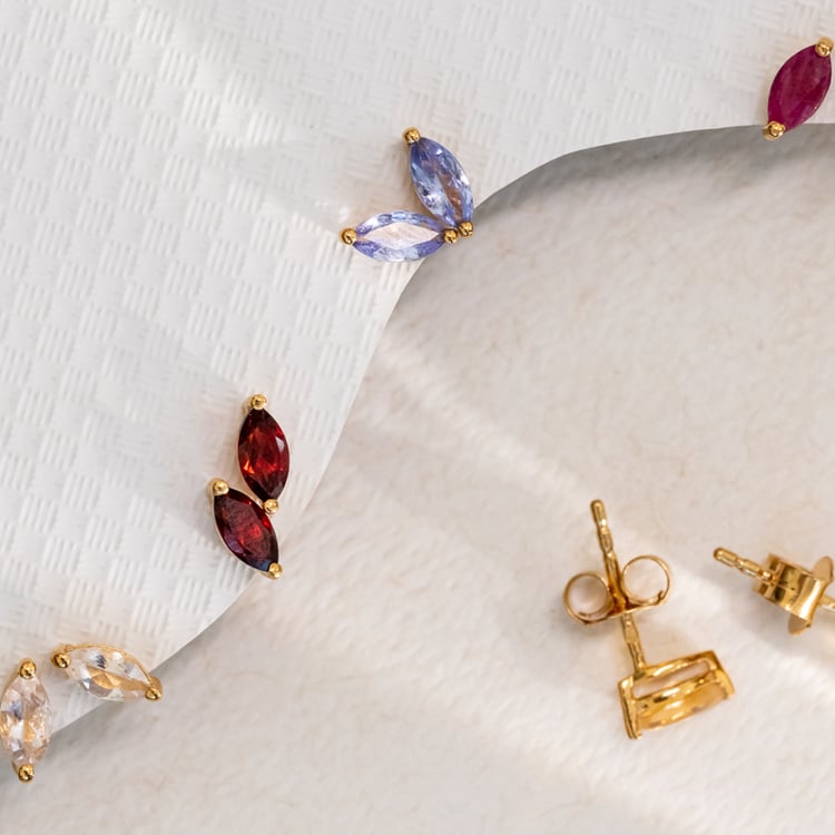 Minimalistické stříbrné náušnice s citríny Andine 118834