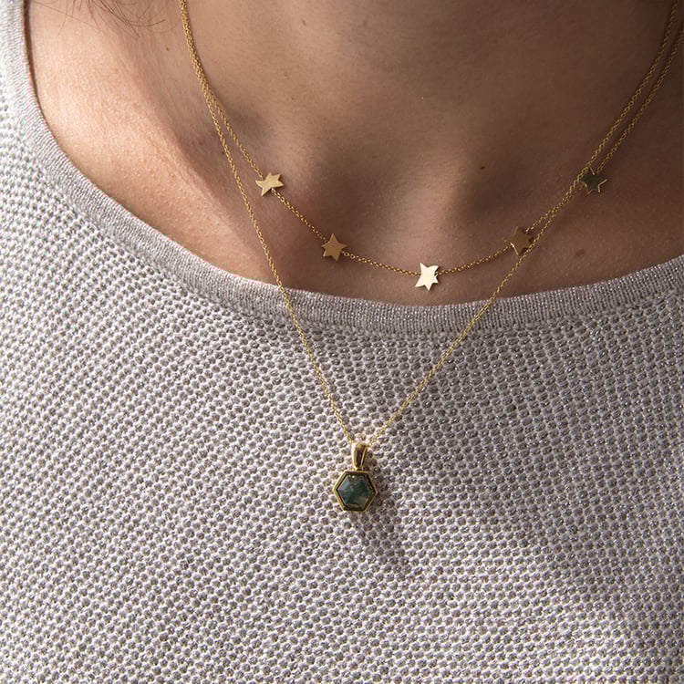 Elegantní přívěsek s mechovým achátem Corinna 121375