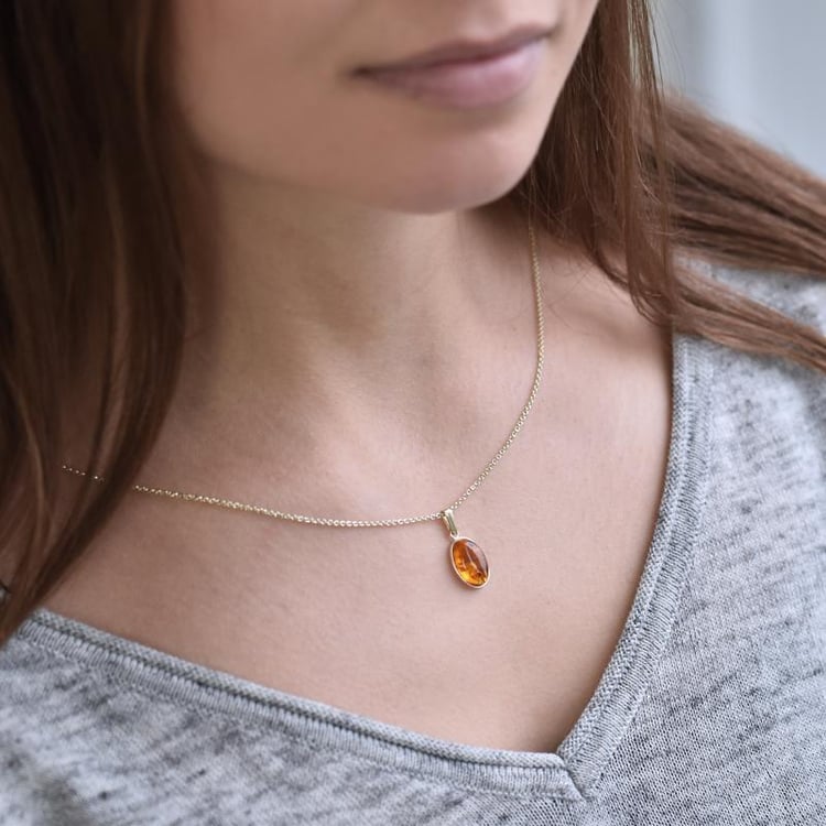 Jantarový zlatý náhrdelník 37724