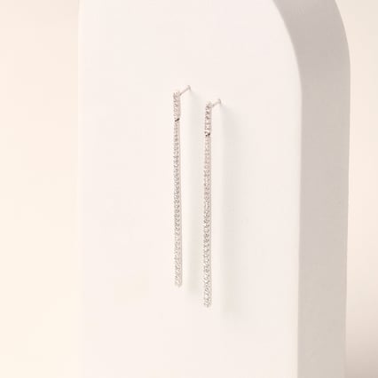 Luxusní visací náušnice ze zlata s lab-grown diamanty Dilshad