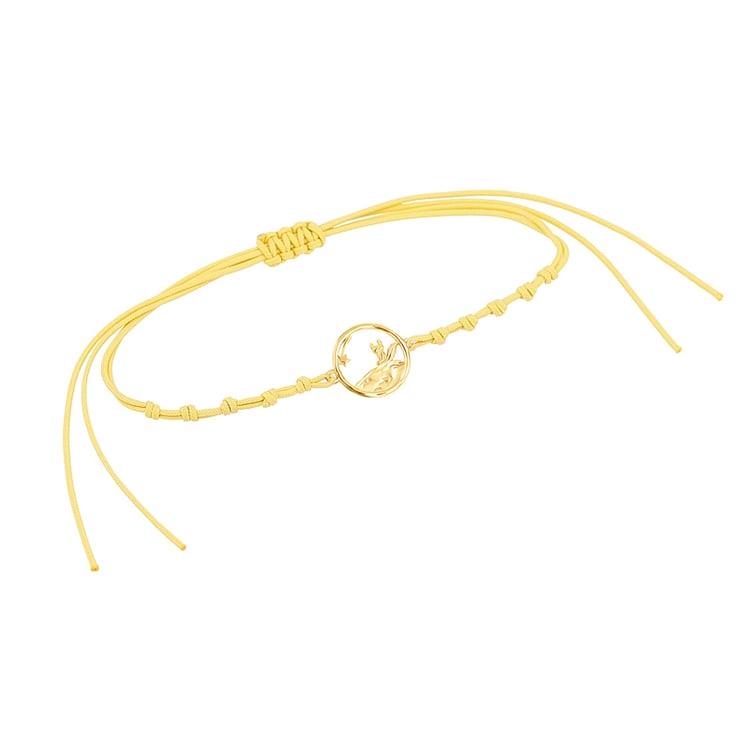 Šňůrkový vykrojený náramek ze stříbra s liškou Malý princ 144809