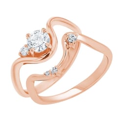 Romantický zásnubní set atypických prstýnků s diamanty Valeria