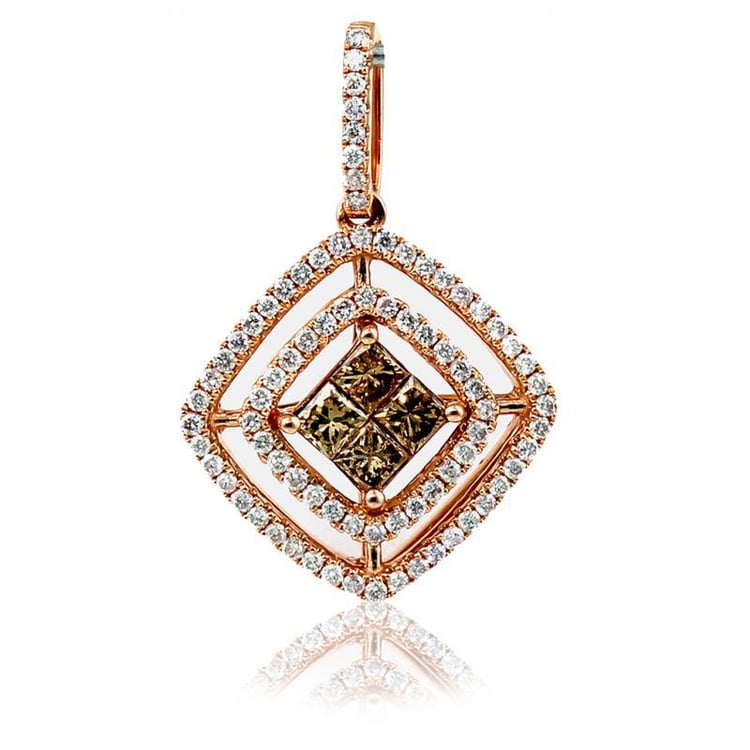 Zlatý náhrdelník s hnědými a bílými diamanty Tatum