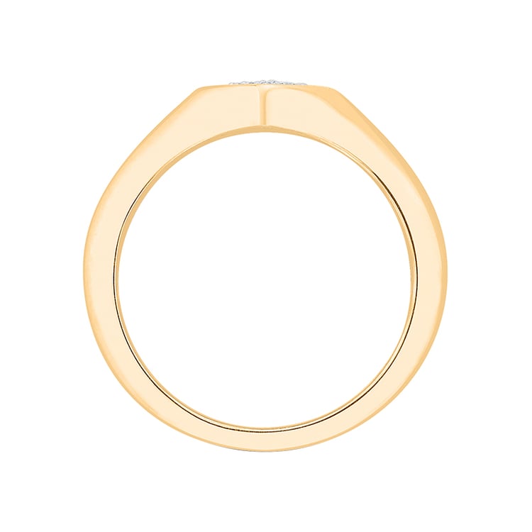 Pečetní prsten se srdcem plným diamantů 63897