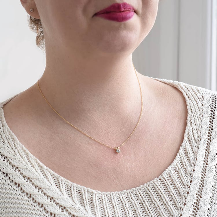 Solitaire přívěsek s akvamarínem 94011