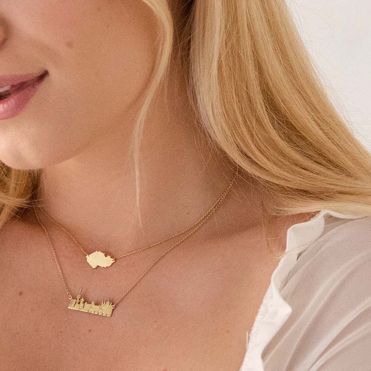 Zlatý či platinový náhrdelník města Praha 107077