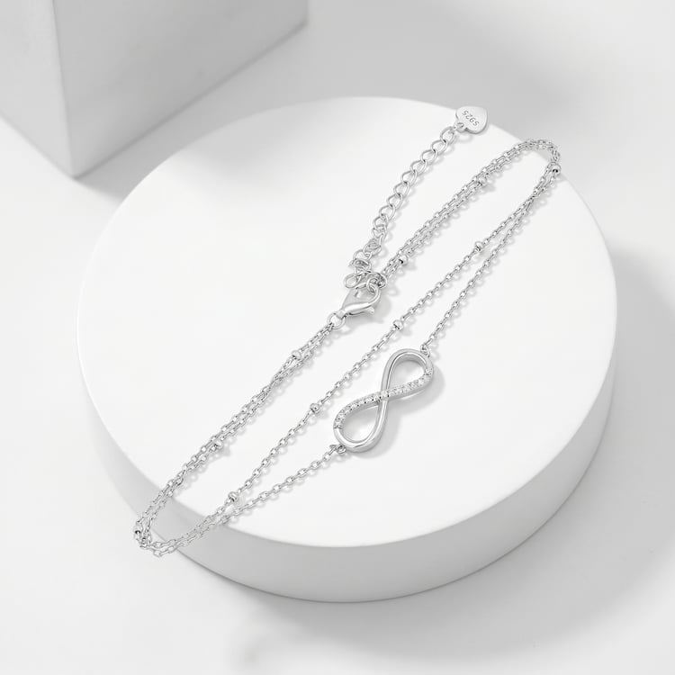 Stříbrný minimalistický náramek na nohu Kira 167129