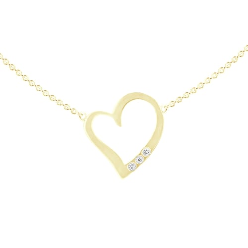 Náhrdelník ve tvaru srdce s diamanty a gravírem Rimsha