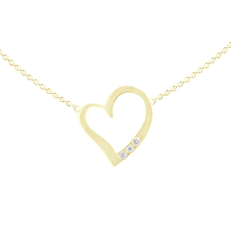 Náhrdelník ve tvaru srdce s diamanty a gravírem Rimsha 102040