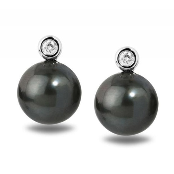 Náušnice s černými perlami