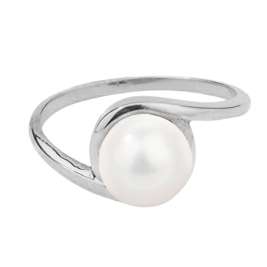 Minimalistický prsten z bílého zlata 79165