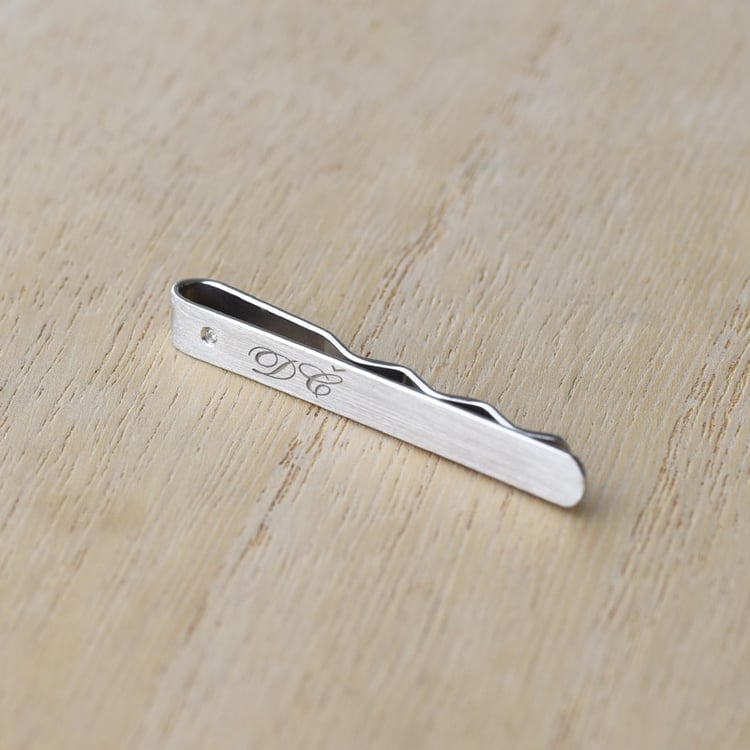 Kravatová spona ze stříbra s diamantem 78469