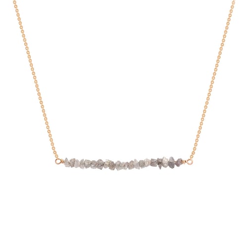 Zlatý choker s růžovými nebroušenými diamanty Wandalee