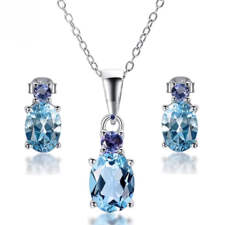 Stříbrná kolekce šperků s topazy a tanzanity Abaigeal