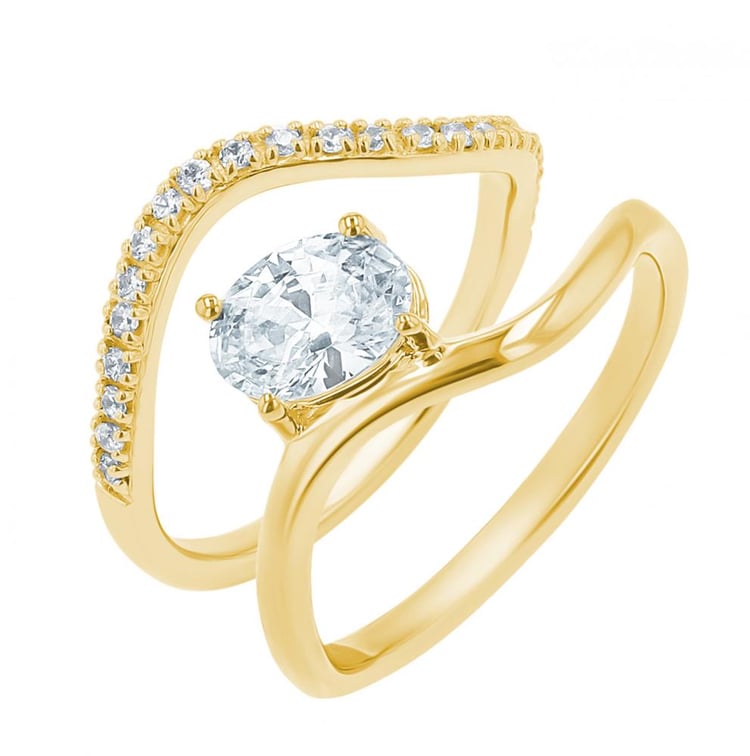 Romantický zásnubní set atypických prstýnků s diamanty 156216