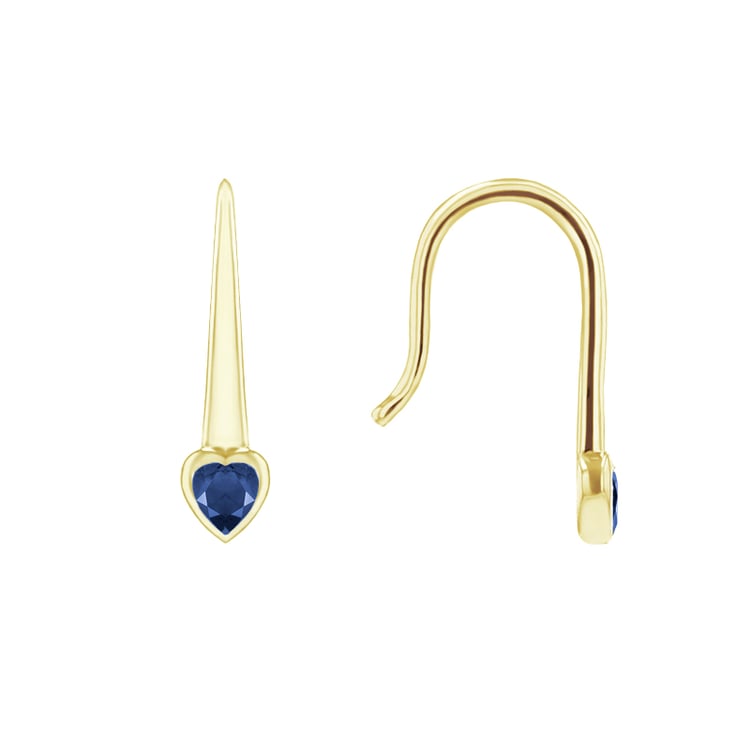 Visací náušnice se safírovými srdíčky Levy 144763