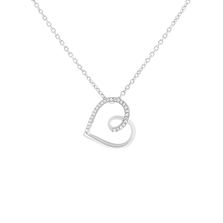 Romantický přívěsek s diamanty z bílého zlata 79696