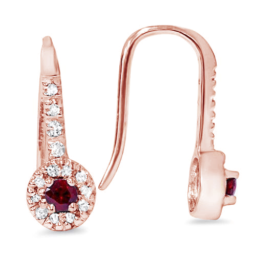 Rubínové náušnice z růžového zlata 79778