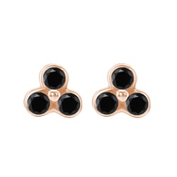 Zlaté trojlístky s černými diamanty Vallery