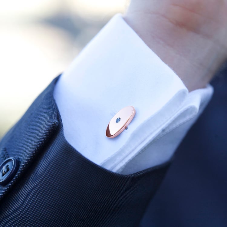 Růžové manžetové knoflíčky s modrými diamanty 60406