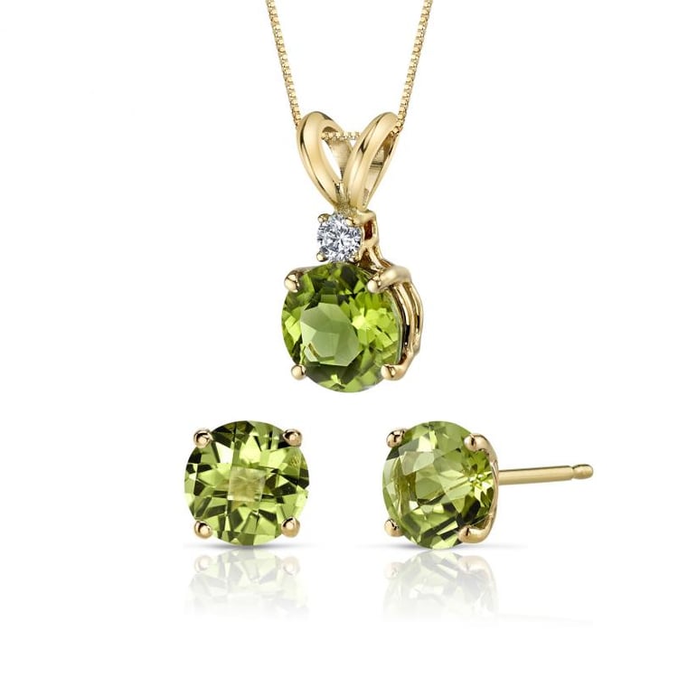 Zlatá souprava s round olivíny 20360