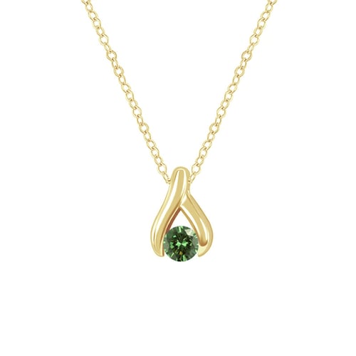 Minimalistický přívěsek se zeleným diamantem Tilda