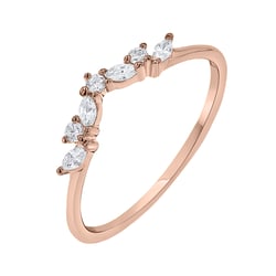 Vykrojený prsten s round a marquise lab-grown diamanty Fergal