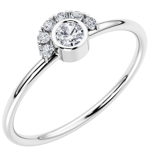 Half halo prsten s diamanty Jorg
