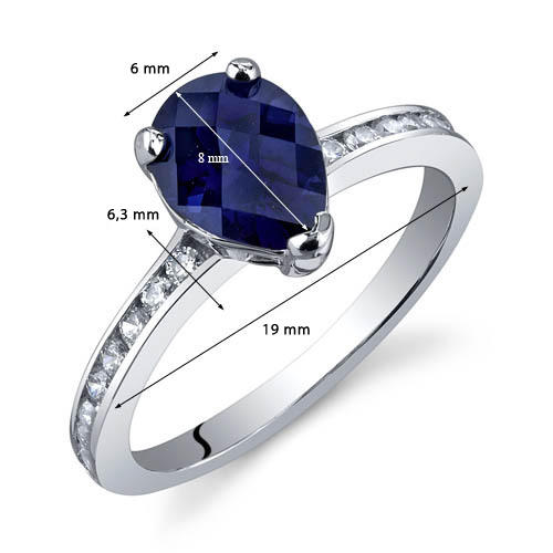 Stříbrný prsten se safírem 3758