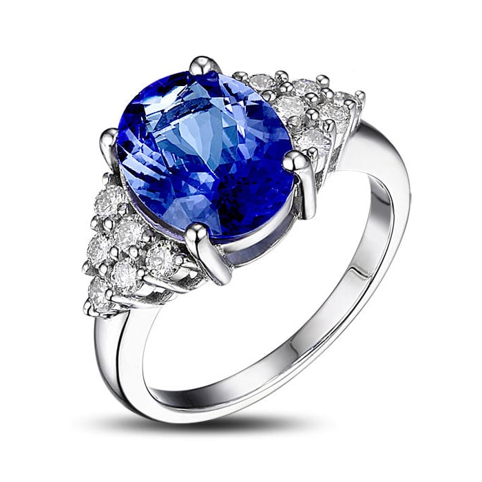 Tanzanitový prsten s diamanty