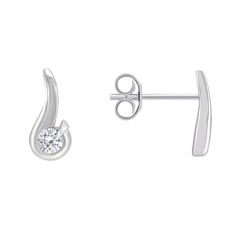 Platinové náušnice s diamanty 58046